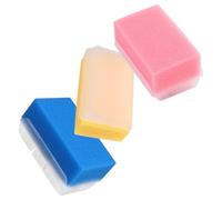 LIFKOME 3Pcs Sensory Integration Training Bath Sponges Soft Sponge Material with Supple Bristles for Gentle Massage Portable Bath Brush in Pink Blue Yellow