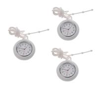 LIFKOME 3pcs Silicone Nurse Pocket Hanging Watch Round Medical Watch Simple Design Cute Quartz Timepiece for Nurses and Doctors for Graduation and Healthcare Accessories White