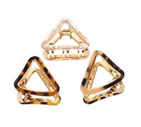 LIFKOME 3pcs Triangular Hair Claw Clips Vintage Acetate Barrette Set Beige and Leopard Print for Women Girls Stylish Hair Clamp Accessories