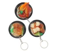 LIFKOME 3pcs Unique Simulation Noodle Keychain Key Ring Decor for Boys Bag Charm Creative Key Pendant