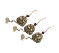 LIFKOME 3Pcs Vintage Alloy Wind Bell Pendants with Fish Pattern Hanging Wind Chimes for Garden and Home Decor Peaceful Sound Metal Balcony Ornaments