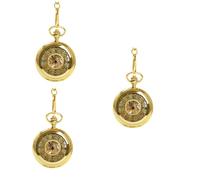LIFKOME 3pcs Vintage Steampunk Pocket Watch Roman Numerals Hollow Pattern Men Gold Pocket Watch Mechanical Movement