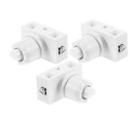LIFKOME 3pcs White Auto Reset Push Button Switch for Appliances Abs Copper Material Replacement Buttons Multipurpose Momentary for Light and Electronic Devices