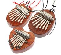 LIFKOME 3pcs Wooden Mini Kalimba Thumb Piano Portable Note Finger Piano for Beginners Lightweight Compact Musical Instrument with Lovely Shape Design Random Color