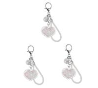 LIFKOME 3sets Heart-Shaped Key Chain Pendant Star Powder for Bags and Backpacks Creative Key for Personal Use Design Fine Buckle and