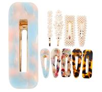 LIFKOME 3sets Stylish Marble Hair Clips Women Marble Hair Pin Acrylic Hairpin for Ladies 10pcs*3
