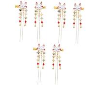 LIFKOME 3sets Unique Chinese Theme Hair Clip Cartoon Mask Design Alloy Barrettes Decorative Hair Accessories for Little Girls 2pcs*3