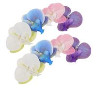 LIFKOME 4 Pairs Flower Shoe Clips Removable Butterfly Orchid Plastic Decorative Clip-on Sandals Flip-flops Wedding Beach Decoration Blue, Deep Purple, Light Pink, White