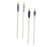 LIFKOME 4 Pairs Slip Japanese Style Ceramic Chopsticks Mold Resistant and High Temperature Resistant Household Utensils with Unique Decorative Designs for Dining Use