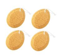 LIFKOME 4 Pcs Bath Sponge with Hanging Rope Natural Shower Exfoliator for Adults Gentle Body Scrubber for Massaging and Deep Cleansing