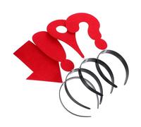 LIFKOME 4 Pcs Creative Carnival Headbands for Women Comfortable Adjustable Symbol Hair Bands with Red Arrow Question Mark Exclamation and Location Signs Fun Halloween Party Accessories