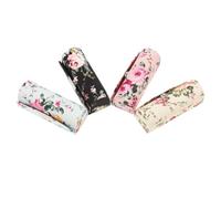 LIFKOME 4 Pcs Floral Cloth Lipstick Case with Mirror Set, Portable Lipstick Organizer and Storage Holder for Women, Multi-Color Makeup Cosmetic Bag for Travel and Daily Use
