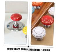 LIFKOME 4 pcs Toilet Flush Button Handles Round Manicure Toilet Push Button Replacement for Bathroom Tank Easy Press Comfortable Grip Fit for Women and Red Blue Black White