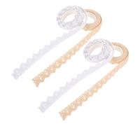 LIFKOME 4 Rolls Self-adhesive Cotton Lace Tape for Crafts Decorative Cotton Ribbon Trim in Beige and White No-glue Masking Tape for Scrapbooking Card Making Wedding and DIY Decorations