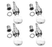 LIFKOME 4 String Banjo Tuning Pegs Machine Heads with Precision Production Metal Construction, Includes 4pcs Bushings and Ferrules, Banjo Accessories for Fixing Strings and Enhancing