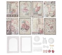LIFKOME 40pcs Ballet Pet Decorative Diary Material for Junk Journals Soft Textured Scrapbook Kit with Elegant Vintage Designs for DIY Hand Account Crafting and Artistic Keepsakes