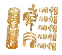 LIFKOME 40pcs Hollow Iron Hair Rings for Braids Dreadlock Beads Accessories Hair Jewelry for Men Women Stylish European American Locs Extension Charms