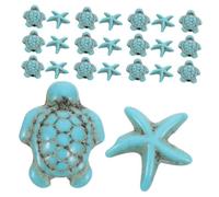 LIFKOME 40pcs Turquoise Sea Turtle and Charm Beads for DIY Jewelry Making Ocean Animal Spacer Beads for Bracelets Lightweight Summer Craft Supplies