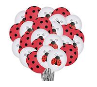 LIFKOME 48pcs Ladybug Balloons Birthday Party Decorations Festival Supplies with Dot Design for Shower Wedding Family Gatherings and Themed Celebrations