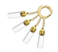 LIFKOME 4pcs Aesthetic Keychain Unique Transparent Drift Bottle Keychains Portable Pendants for Wallets and Handbags for Essential Oils and Perfume Dispensers