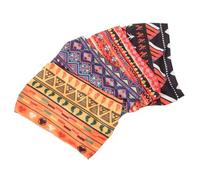 LIFKOME 4pcs African Headbands for Women, Wide Knotted Printed Elastic Head Wraps, Sweat-absorbent Yoga and Sports Hair Bands, Vintage Style for Workout and Daily Wear