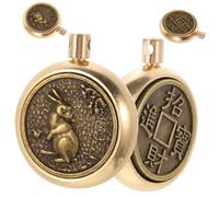 LIFKOME 4pcs Antique Brass Chinese Zodiac Rabbit Charms Pendants for Jewelry Making Crafts Diy Accessories Year of The Rabbit Lucky Keychain Enhancer