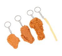 LIFKOME 4pcs Bag Keychain Accessory Fake Chicken Leg Key Chain Pendants Car Key Ring Bag Ornaments