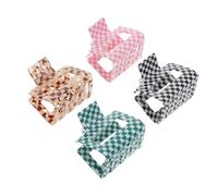 LIFKOME 4pcs Black and White Chessboard Pattern Jaw Hair Clips Small Rectangle Claw Clamps Hair Tying Accessories for Women and Girls Stylish Set
