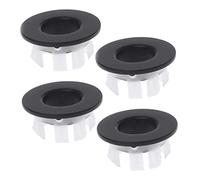 LIFKOME 4pcs Black Hollow Basin Overflow Covers Sink Overflow Rings Replacement Caps for Bathroom Kitchen Basin Hole Cover and Easy to Install