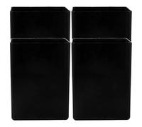 LIFKOME 4pcs Black Plastic Toilet Brush Holders with Space-saving Square Design, Portable and Stylish Bathroom Accessories for Homes