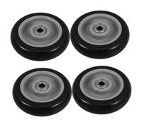 LIFKOME 4pcs Black PU Shopping Cart Wheels Replacement Trolley Castor Wheels with Swivel Quiet Rolling for Grocery and Laundry Carts Easy Installation