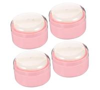 LIFKOME 4pcs Body Powder Puff Container with Sealed Plastic Lid Plastic Case and Soft Synthetic Sponge Puff for Easy One-hand Application Portable Talcum Powder Box for Home and Travel Use