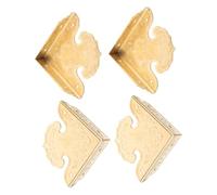 LIFKOME 4Pcs Brass Box Corner Protectors Vintage Metal Jewelry Box Guards Decorative Antique Style Wooden Chest Edge Guards for Elegant Repair and Protection