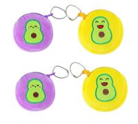 LIFKOME 4pcs Cartoon Earphone Storage Pouch Cute Flannelette Bag for Boy Girl Avocado Design and Portable for Earphones Cash Keys and Cards