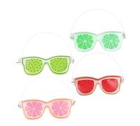 LIFKOME 4pcs Cooling Gel Eye Masks for Cold Compress, Reusable Pvc Gel Fruit Ice Eye Packs, Easy to Carry and Soothing, for Traveling Or Home Use, Suitable for Men and Women