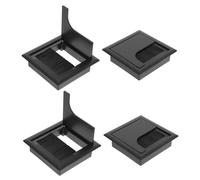 LIFKOME 4pcs Desk Cable Grommet with Brush Hole Covers Abs Plastic Wire Management for Home Office Rounded Corner