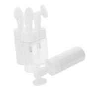 LIFKOME 4pcs Facial Dispenser Bottles with Plastic Face and Massage Brushes Set, 100ml 120ml White and Bubble Bottles for Travel and Daily Skincare Routine