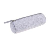 LIFKOME 4Pcs Felt Pencil Case Round Cosmetic Pouch Stationery Organizer Light Grey Dark Grey Durable Scratch Resistant Multi Functional Storage Bag for Pens Makeup