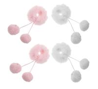 LIFKOME 4pcs Fluffy Plush Hair Scrunchies for Women and Soft Pompom Hair Ties with Gentle Elastic Bands for Ponytails and Wrist Decoration
