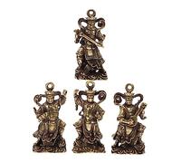 LIFKOME 4pcs Four Heavenly Kings Keychain Charms Antique Copper Buddha Pendant for Car Home Lightweight DIY Ornament for Suitcase Backpack Unique Decorative Accessories