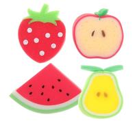 LIFKOME 4pcs Fruit Shower Balls Soft PU Sponge Bath Scrubber for Gentle Exfoliating and Rich Lather Safe Bath Tools for Delicate Skin and Fun Water Play
