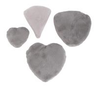 LIFKOME 4pcs Gray Heart Shaped Makeup Powder Puff with Strap Soft Fluffy Cosmetic Cushion for Loose Body Powder Reusable Skin-friendly Sponges for Gentle Application and Use