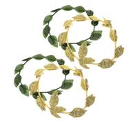 LIFKOME 4pcs Greek Goddess Leaf Headband Lightweight Gold Green Vine Crown for Costume Party Cosplay Theater Events Roman Style Tiara Accessories