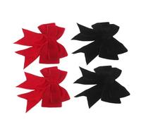 LIFKOME 4pcs Hair Bows Velour Bowknot Clips with Alligator Clips Durable Hair Accessories for Little and Teens Stylish Red Black Barrettes for Playdates and Everyday Styling