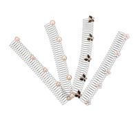 LIFKOME 4pcs Invisible Hair Hair Styling Tool for Women Wide Comb Bang Holders Black White Heart Gold Flower and Pearl Designs