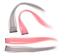 LIFKOME 4pcs Invisible Short Straight Hair Pieces High-temperature Seamless Extensions for Party Daily Wear Safe Non-damaging Colored Hairpieces White Tea Gray Pink