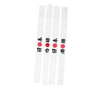LIFKOME 4pcs Japanese Samurai Headbands with Motivational Kanji Prints Sweat-absorbent Exercise Headwraps for Karate Training Cooking Team Bonding and Sports Activities