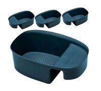 LIFKOME 4Pcs Kitchen Sink Strainer Basket Plastic Multi-Function Hanging Draining Basket for Fruit Vegetable Storage Easy to Clean and Install Blue