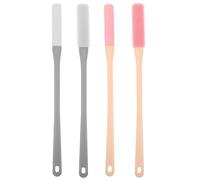 LIFKOME 4pcs Long-Handled Foot Brush for Seniors Silicone Toe Gap Cleaner for Shower and Bathroom Foot Care