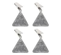 LIFKOME 4pcs Marble Weighted Tablecloth Clips with Non-slip Clamp for Indoor and Outdoor Use, Triangle Stone Pendants Table Cover Holders, Windproof Tablecloth Weights for Dining